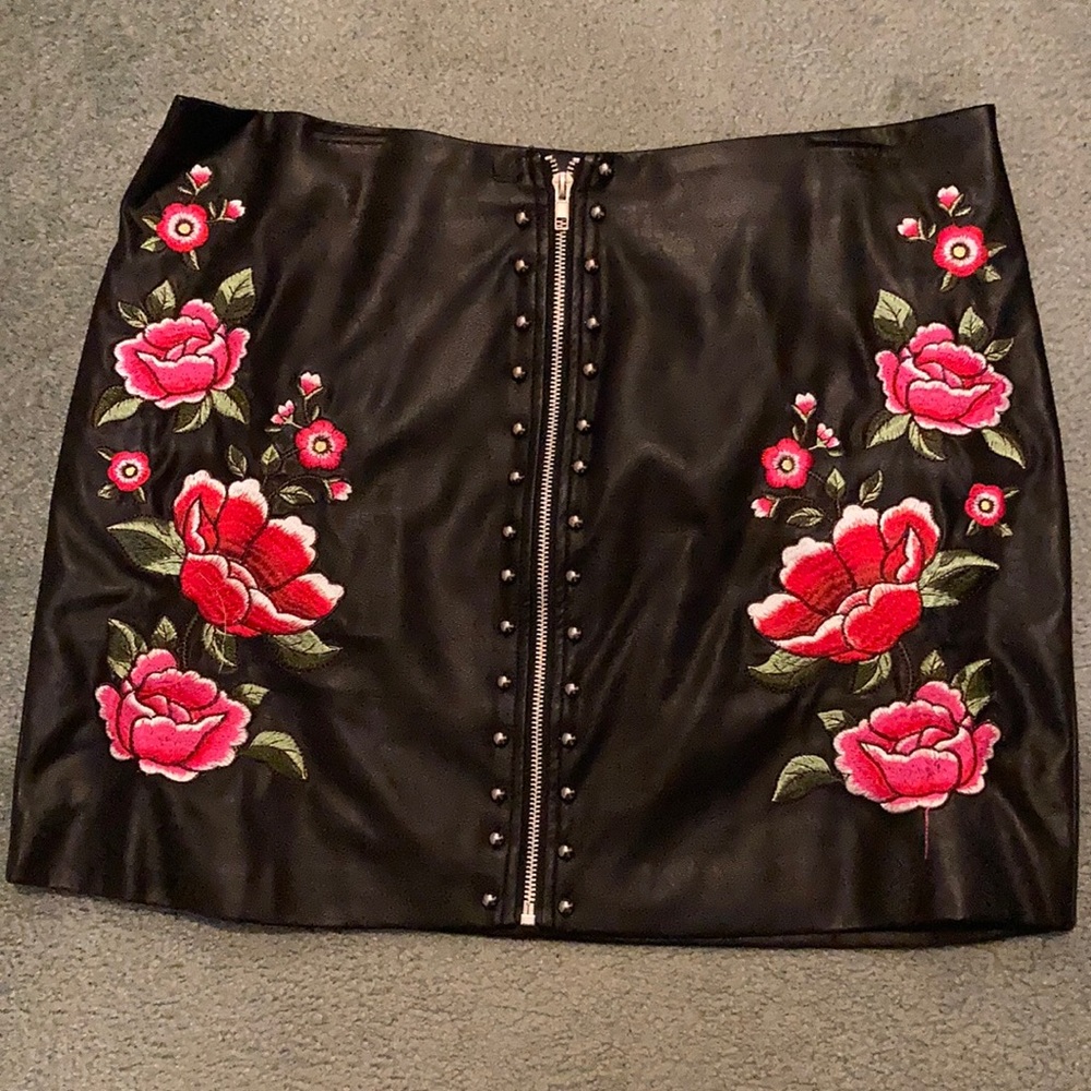 Faux leather skirt